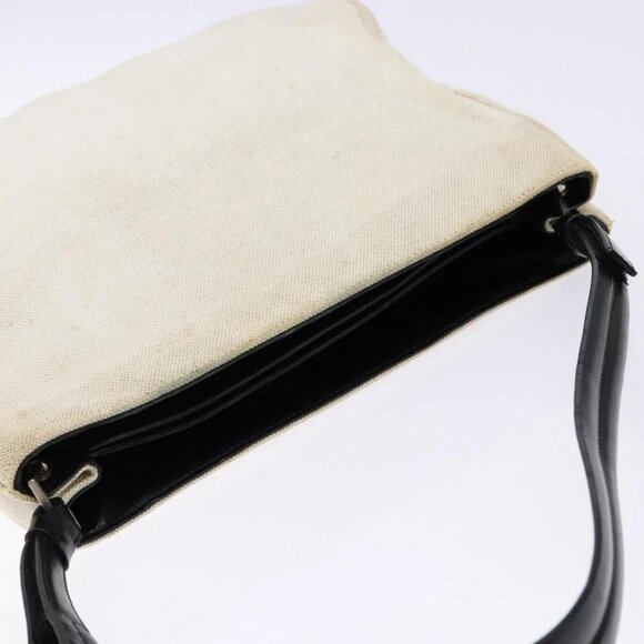 PRADA Shoulder Bag Canvas Leather Silver White Auth bs28706 - Picture 7 of 16